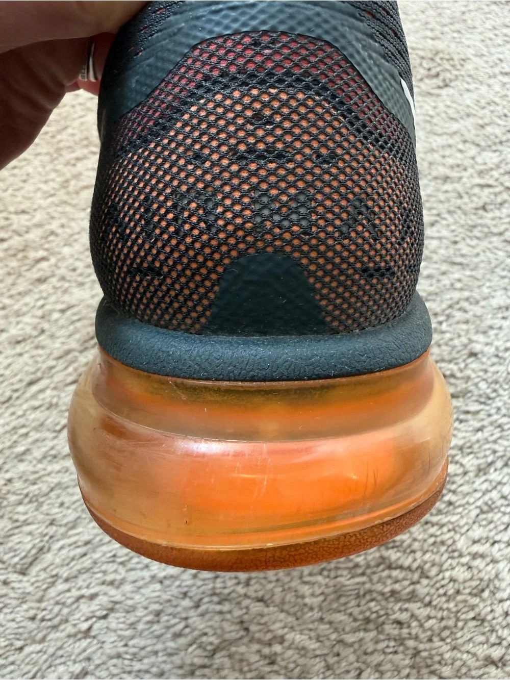 Nike Air Max Men’s Dark Gray and Orange Athletic Running Shoes
